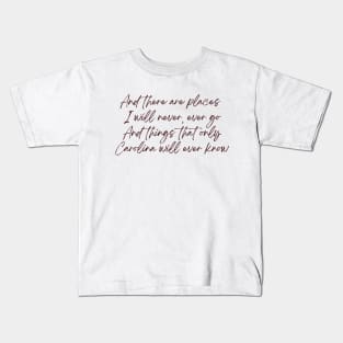 Carolina Lyrics Kids T-Shirt